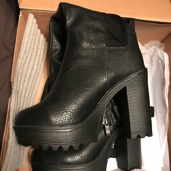 wide calf platform boots